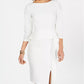 Vestido tubinho com babados angulares Vince Camuto feminino, branco, tamanho 2