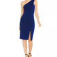 Vestido feminino Vince Camuto com um ombro só e glitter, azul, tamanho 14