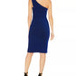 Vestido feminino Vince Camuto com um ombro só e glitter, azul, tamanho 14