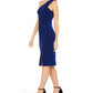 Vestido feminino Vince Camuto com um ombro só e glitter, azul, tamanho 14