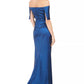 Vestido feminino Vince Camuto ombro a ombro azul escuro tamanho 10