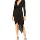 Vestido feminino Vince Camuto com glitter falso, preto, tamanho 8