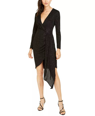 Vestido feminino Vince Camuto com glitter falso, preto, tamanho 8