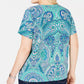 Camiseta feminina plus size com estampa paisley Tommy Hilfiger, verde, tamanho 2X