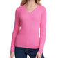 Suéter feminino Tommy Hilfiger Plus Cotton com decote em V, rosa, tamanho 3X