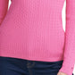 Suéter feminino Tommy Hilfiger Plus Cotton com decote em V, rosa, tamanho 3X