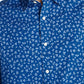 Camisa de popeline elástica com estampa floral e ajuste clássico azul Nautica masculina, tamanho 2 extra grande