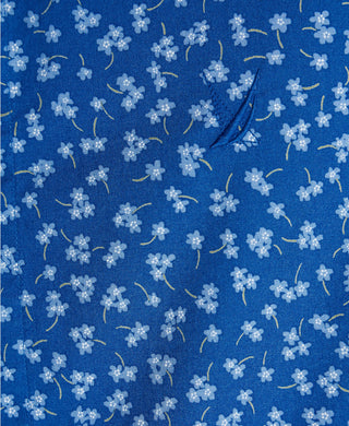 Camisa de popeline elástica com estampa floral e ajuste clássico azul Nautica masculina, tamanho extra grande