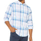 Camisa xadrez azul vela masculina Nautica, branca, tamanho pequeno