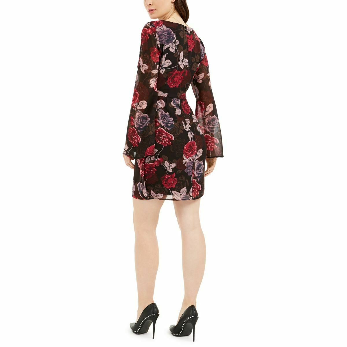 Vestido estampado floral Maiya da Guess para mulheres, preto, tamanho médio