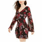 Vestido estampado floral Maiya da Guess para mulheres, preto, tamanho médio