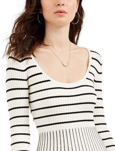 Vestido listrado Nash da Guess para mulheres, tamanho médio, marrom