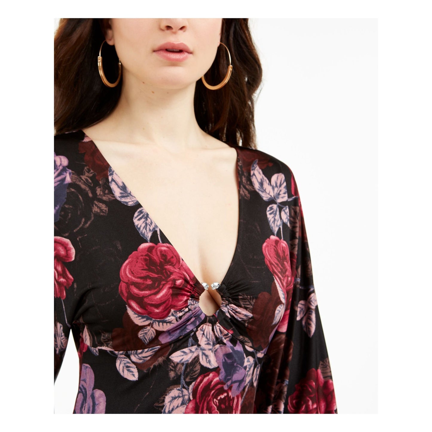 Body Guess Feminino com Estampa Floral Preto Tamanho X-G