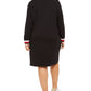 Vestido pulôver plus size com cadarço Tommy Hilfiger feminino, preto, tamanho 1X