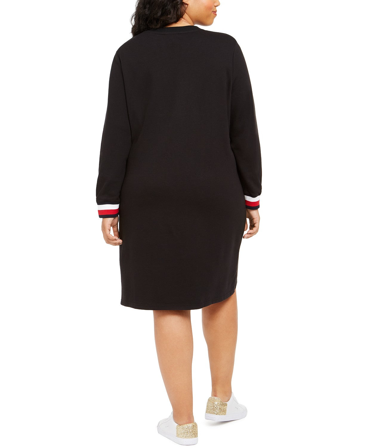 Vestido pulôver plus size com cadarço Tommy Hilfiger feminino, preto, tamanho 1X