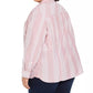 Camisa listrada de algodão plus size feminina Tommy Hilfiger vermelha tamanho 1X