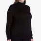 Calvin Klein Suéter Feminino Plus Size Gola Alta Preto Tamanho 0X