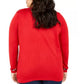 Tommy Hilfiger Suéter Feminino Plus Knit com Estampa de Cachorro, Médio, Vermelho, Tamanho 1X