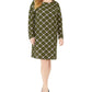 Vestido feminino xadrez plus size Michael Kors manga comprida verde tamanho 2X