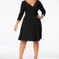 Vestido plus size franzido evasê da coleção feminina NY, preto, tamanho extra grande