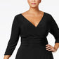 Vestido plus size franzido evasê da coleção feminina NY, preto, tamanho extra grande