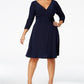 Vestido feminino plus size com babados e corte A, azul, tamanho XXX-G, da NY Collection