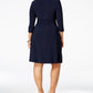 Vestido feminino plus size com babados e corte A, azul, tamanho XXX-G, da NY Collection