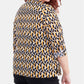Camisa utilitária estampada plus size feminina NY Collection, amarelo escuro, tamanho 1X