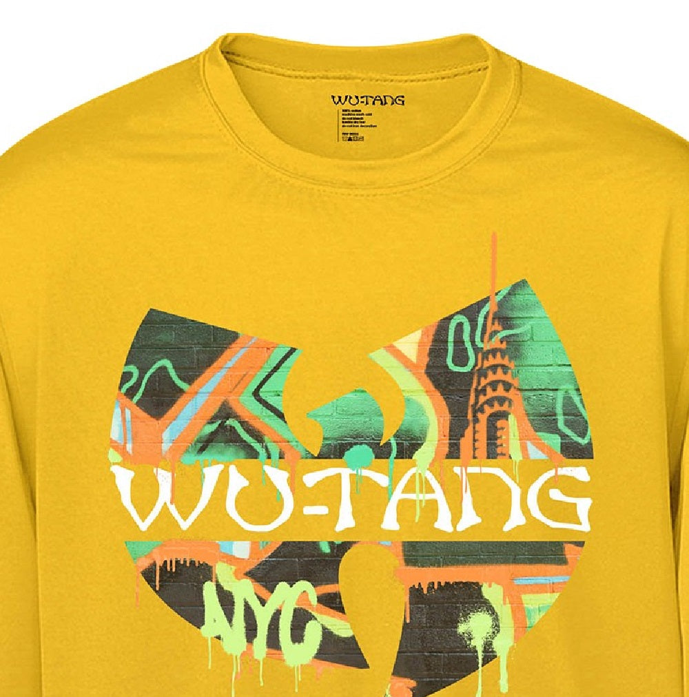 Camiseta masculina FEA Wu-Tang Clan Graffiti Graphic, amarela, tamanho pequeno