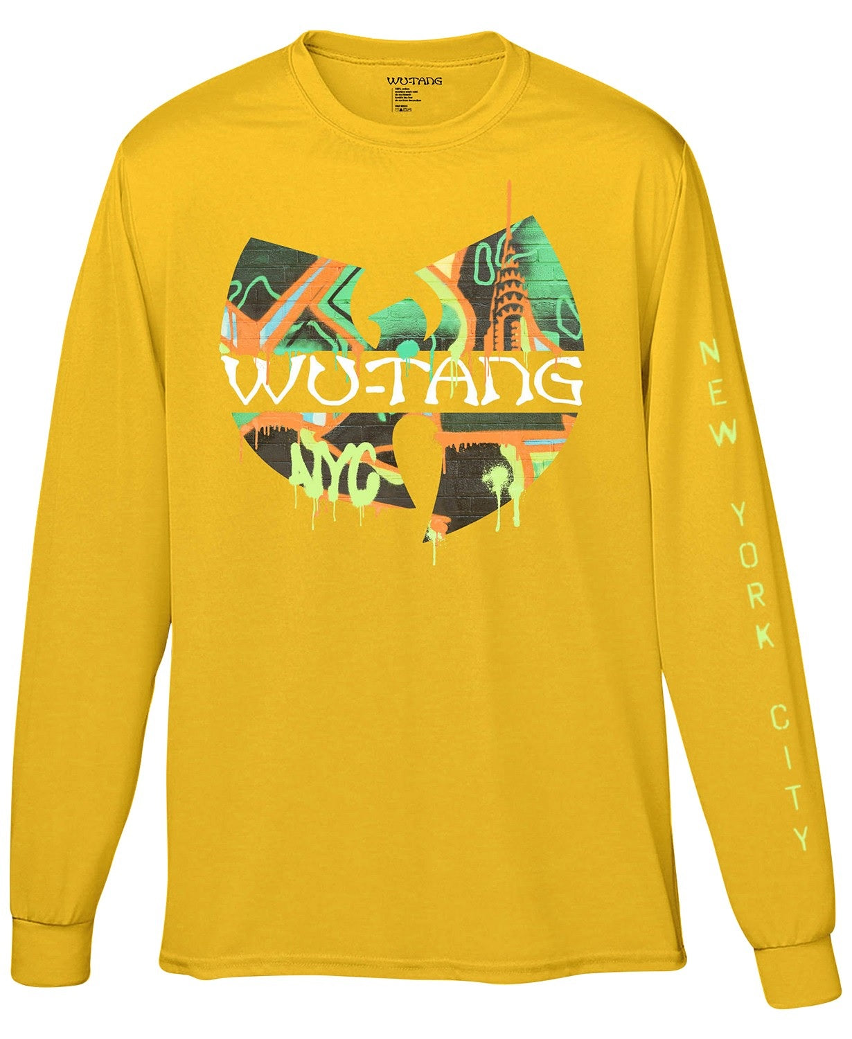 Camiseta masculina FEA Wu-Tang Clan Graffiti Graphic, amarela, tamanho pequeno