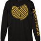 Camiseta masculina de manga comprida Wu Tang Clan, preta, tamanho pequeno