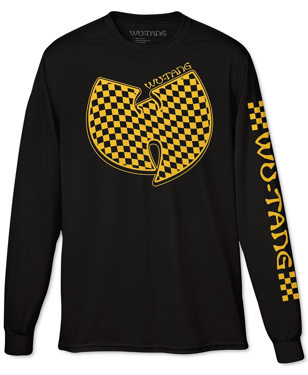 Camiseta masculina de manga comprida Wu Tang Clan, preta, tamanho pequeno