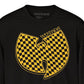 Camiseta masculina de manga comprida Wu Tang Clan, preta, tamanho pequeno