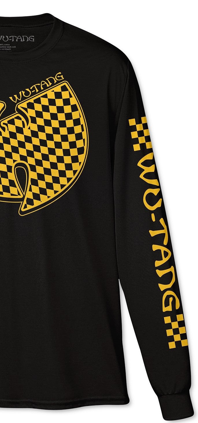 Camiseta masculina de manga comprida Wu Tang Clan, preta, tamanho pequeno