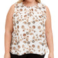 Blusa feminina Calvin Klein Plus Size com gola plissada, branca, tamanho 3X