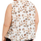Blusa feminina Calvin Klein Plus Size com gola plissada, branca, tamanho 3X