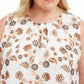 Blusa feminina Calvin Klein Plus Size com gola plissada, branca, tamanho 3X