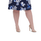 Vestido feminino plus size Tommy Hilfiger com estampa floral e mangas ilhós, azul, tamanho 14W
