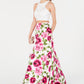 Vestido de renda com estampa floral, 2 peças, B Darlin Juniors, rosa, tamanho 0