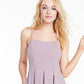 Vestido plissado alto-baixo feminino sem palavras, tamanho 5, lilás