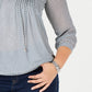 Tommy Hilfiger Plus Size Feminino Estampado de Bolinhas Pintucked Top Verde Brilhante Tamanho 1X