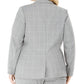 Calvin Klein Blazer Feminino Plus Size com Estampa de Janela e Botão Único Cinza 24W