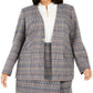 Calvin Klein Blazer feminino plus size xadrez sem gola marrom tamanho 14W