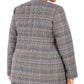 Calvin Klein Blazer feminino plus size xadrez sem gola marrom tamanho 14W