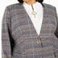 Calvin Klein Blazer feminino plus size xadrez sem gola marrom tamanho 14W