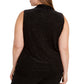 Blusa feminina plus size com estampa de leopardo Calvin Klein preta tamanho XX-G