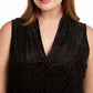 Blusa feminina plus size com estampa de leopardo Calvin Klein preta tamanho XX-G