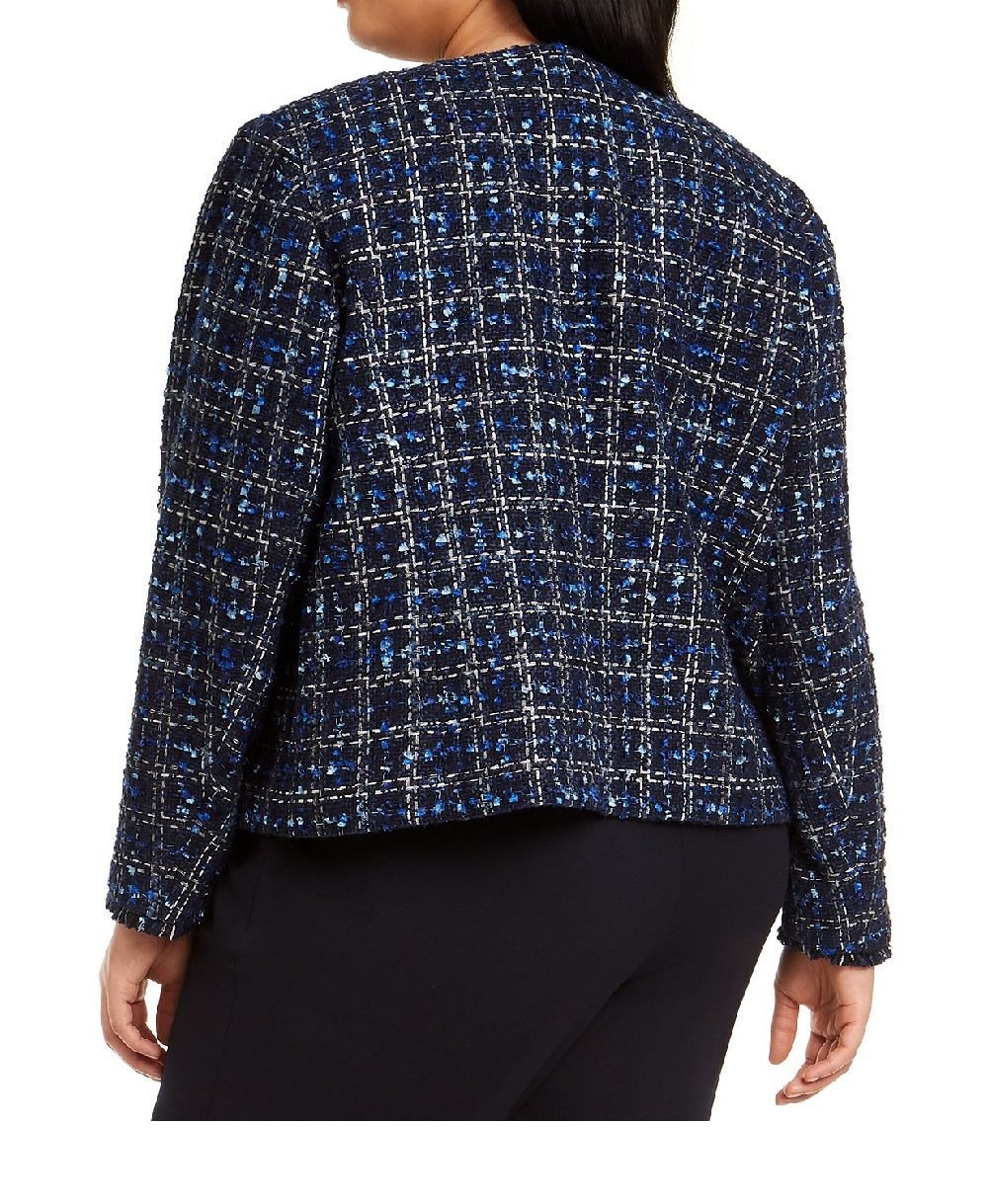 Jaqueta Calvin Klein Plus Size Tweed Azul tamanho 22