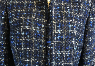Jaqueta Calvin Klein Plus Size Tweed Azul tamanho 22