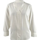 Blusa Calvin Klein Feminina Plus Size Gola V Crm Tamanho X-Grande